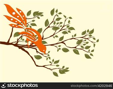 vector bird on a branch