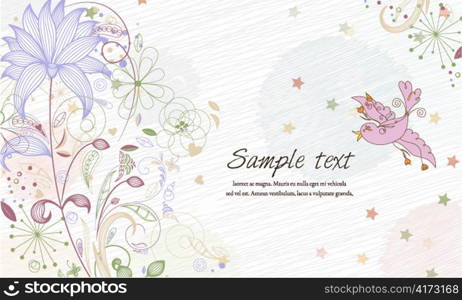 vector bird with floral