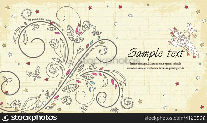 vector bird with floral