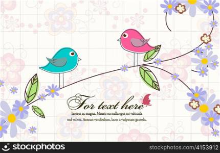 vector birds with floral