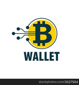vector bitcoin wallet. Abstract bitcoin wallet in the form of microchip. Cryptocurrency vector illustration