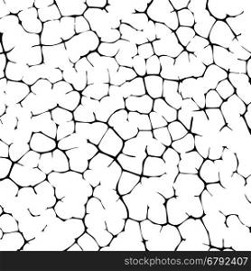 vector black and white cracked texture of wall or earth