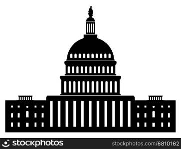 vector black and white icon of capitol building washington dc american congress