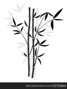 vector black and white illustration of bamboo