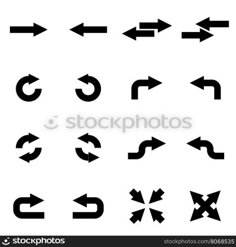 Vector black arrows icon set. Vector black arrows icon set on white background