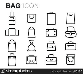 Vector black bag icons set. Vector black bag icons set on white background