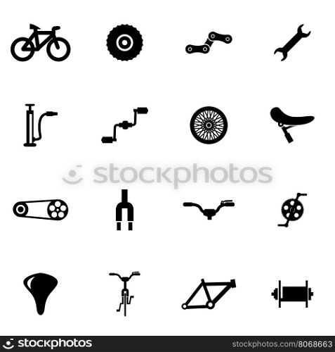 Vector black bicycle icon set. Vector black bicycle icon set on white background
