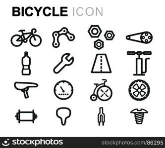 Vector black bicycle icons set. Vector black bicycle icons set on white background