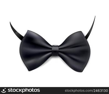 Vector Black Bow Tie isolated on white