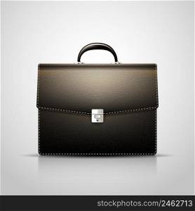 Vector Black Brief case with leather texture