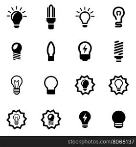 Vector black bulbs icon set. Vector black bulbs icon set on white background