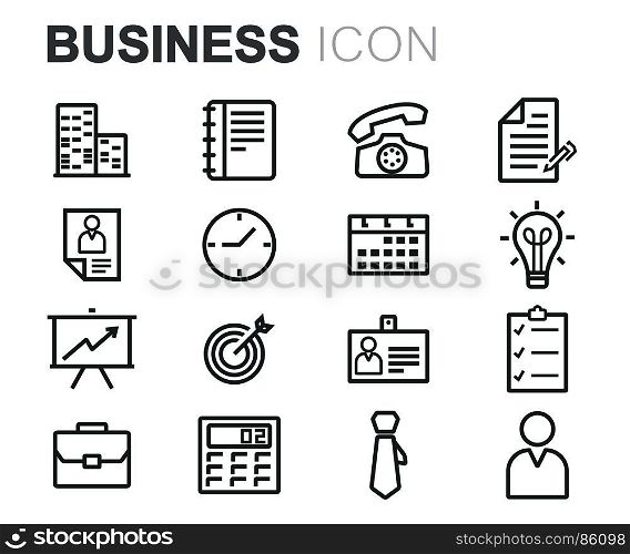 Vector black business icons set. Vector black business icons set on white background