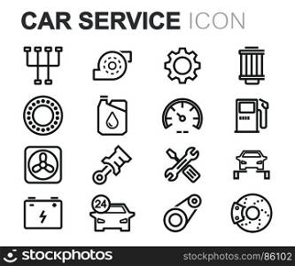 Vector black car service icons set. Vector black car service icons set on white background