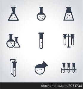 Vector black chemistry icon set. Chemistry Icon Object, Chemistry Icon Picture, Chemistry Icon Image - stock vector