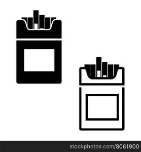Vector black Cigarettes icon. Vector black Cigarettes icon on white background