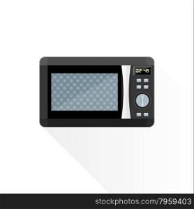 vector black color gray elements modern flat design microwave oven isolated illustration white background&#xA;