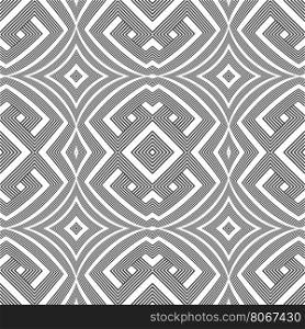 vector black colour abstract optical art illusion design decoration seamless pattern isolated white background &#xA;