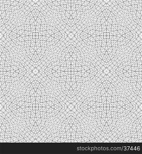 vector black colour abstract optical art thin lines network design decoration seamless pattern isolated white background &#xA;