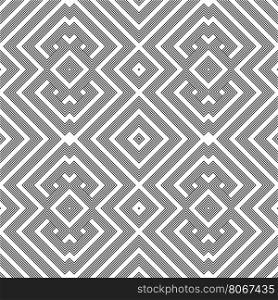 vector black colour monochrome geometric knotted decoration seamless pattern&#xA;