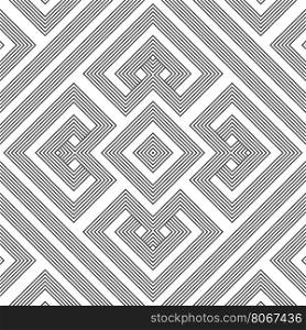 vector black colour monochrome geometric knotted decoration seamless pattern&#xA;
