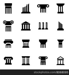 Vector black column icon set. Vector black column icon set on white background