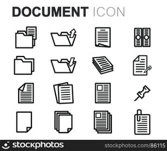 Vector black document icons set. Vector black document icons set on white background
