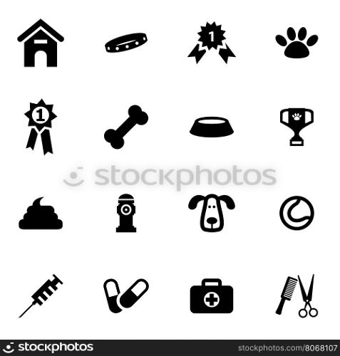 Vector black dog icon set. Vector black dog icon set on white background