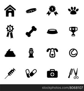 Vector black dog icon set. Vector black dog icon set on white background