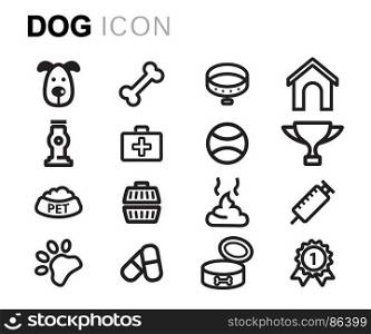 Vector black dog icons set. Vector black dog icons set on white background