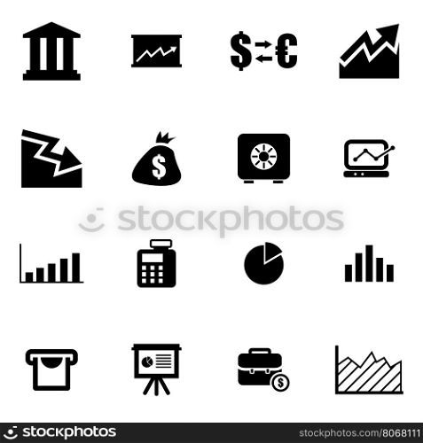 Vector black economic icon set. Vector black economic icon set on white background