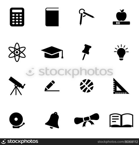 Vector black education icon set. Vector black education icon set on white background