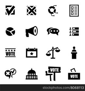Vector black election icon set. Vector black election icon set on white background