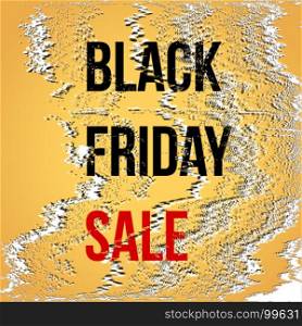 vector black friday sale background. vector noise glitch black friday sale discount decoration abstract modern advertising banner template gold background