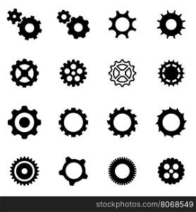 Vector black gear icon set. Vector black gear icon set on white background