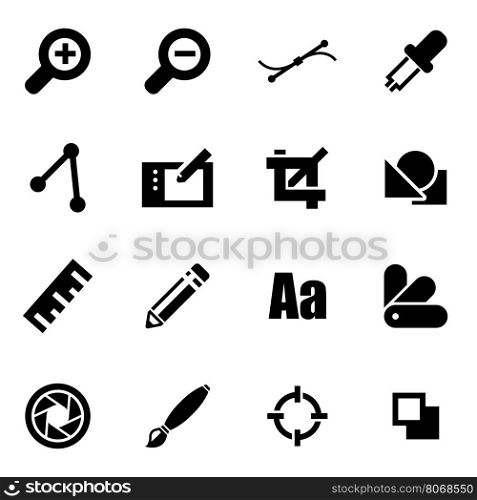 Vector black graphic design icon set. Vector black graphic design icon set on white background