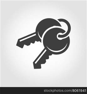 Vector black keys icon. Vector black keys icon on grey background