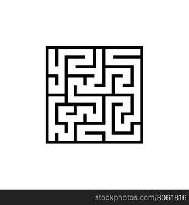 Vector black line maze icon. Vector black line maze icon on white background. Labyrinth icon