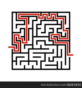 Vector black line maze icon. Vector black line maze icon on white background. Labyrinth icon