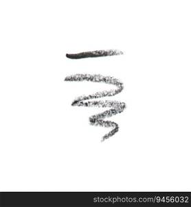 Vector black Liner or marker texture set eye pencil , isolated on white background. Decorative element cosmetics. Vector black Liner or marker texture set eye pencil