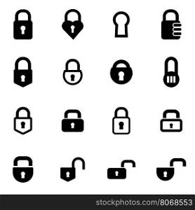 Vector black locks icon set. Vector black locks icon set on white background