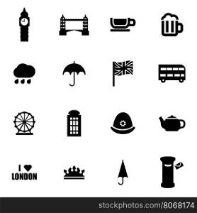 Vector black london icon set. Vector black london icon set on white background