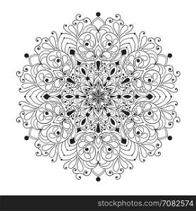 Vector Black Mandala Floral Pattern