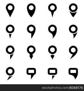 Vector black map pointer icon set. Vector black map pointer icon set on white background