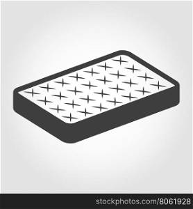 Vector black mattress icon. Vector black mattress icon on white backgroud.