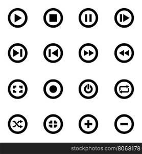 Vector black media buttons icon set. Vector black media buttons icon set on white background