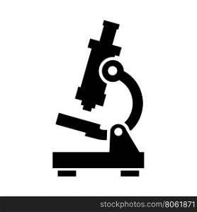 Vector black microscope icon.. Vector black microscope icon on white background.