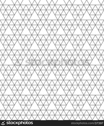 vector black monochrome triangle hexagonal decorative seamless pattern isolated white background&#xA;