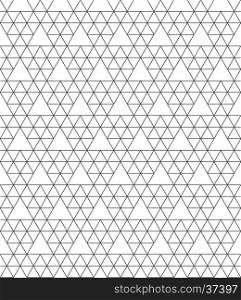 vector black monochrome triangle hexagonal decorative seamless pattern isolated white background&#xA;
