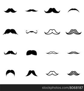 Vector black moustaches icon set. Vector black moustaches icon set on white background