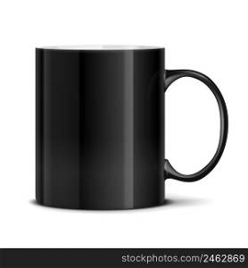 Vector Black mug cup isolated on white background